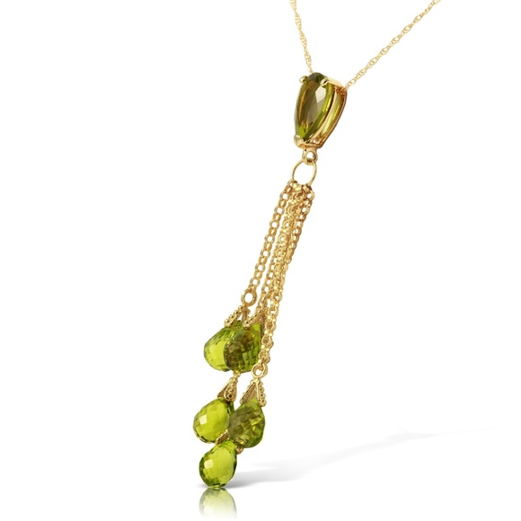 Galaxy Gold Products Jewelry - GOLD NECKLACE WITH BRIOLETTE PERIDOTS
